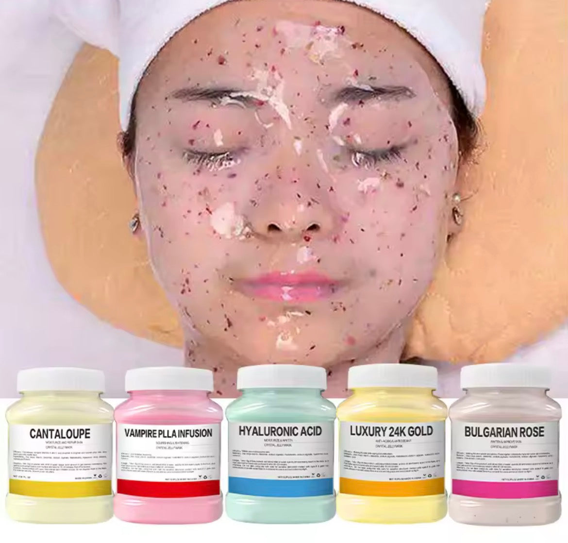 350g Hydrating Brightening Soft Mask Powder Rose Petal Crystal Jelly Mask